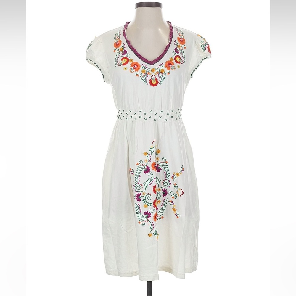 Double D Ranch White Dress with Red and Yellow Embroidery Western Yellowstone